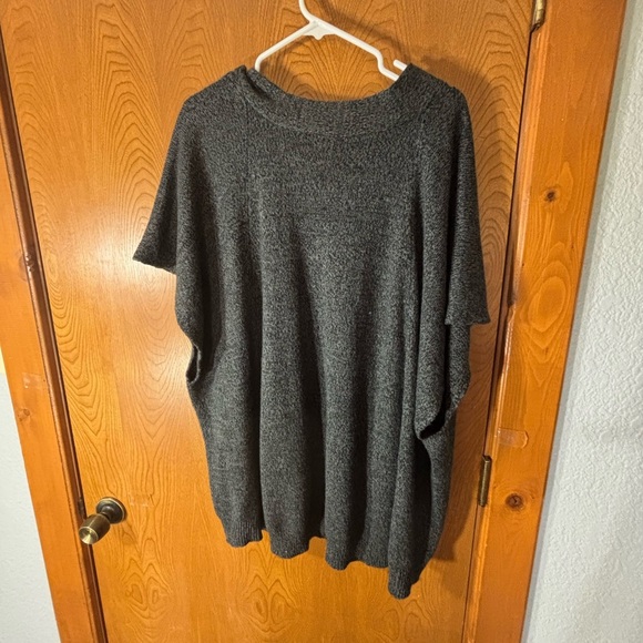 Catherines Charcoal Knit Poncho with Buckle Accent - Picture 3 of 3